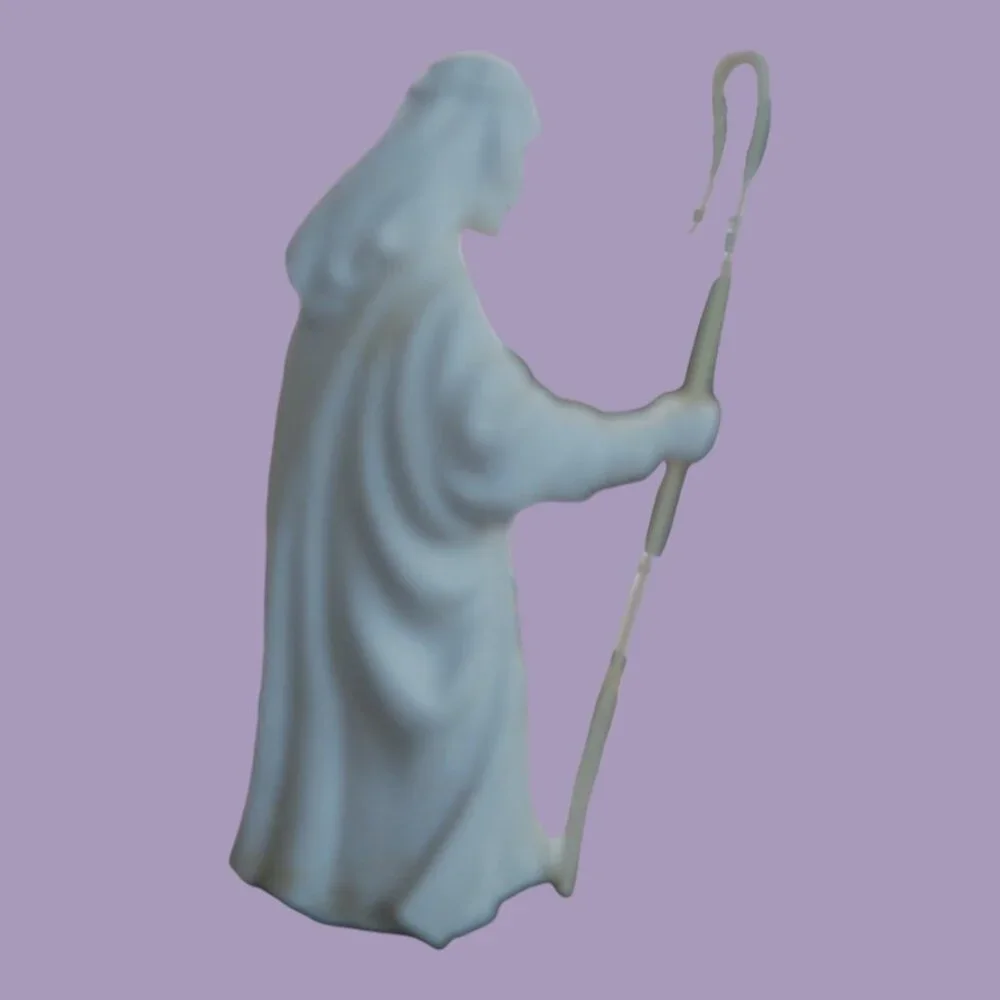 Avon Nativity Figurine Vintage Shepherd Bisque Porcelain in white size one size.